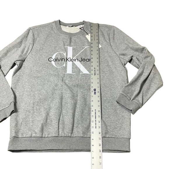 Calvin Klein Sweatshirt Mens XL Grey Long Sleeve Casual Crewneck Streetwear - Picture 4 of 12